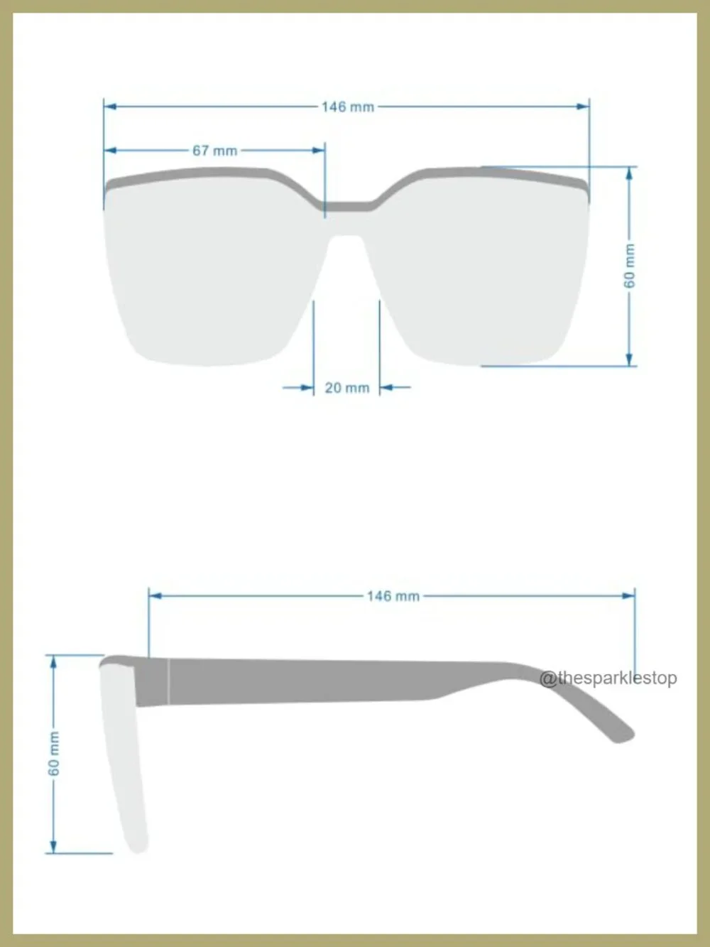 Oversized Square Sunglasses with UV Protection - Women's